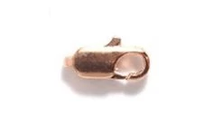 10FI143-CR: Brass Clasp Lobster Claw Copper Plated 10x5mm 4 Pieces Per Package