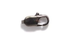 10FI143-GMR: Brass Clasp Lobster Claw Gunmetal Plated 10x5mm 4 Pieces Per Package