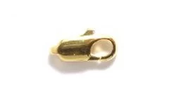 10FI143-GR: Clasp Lobster Gold Plated Brass 10x5mm 4 Pieces Per Package