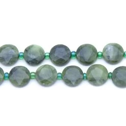10ST406-CF: Jade Hex Faceted Coin 10mm