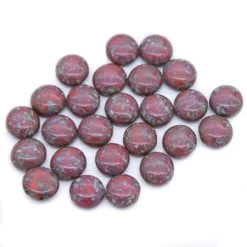 12CA141-52: Preciosa Czech Candy 2 Hole Red With Stone 12mm - 25 Pieces Per Package