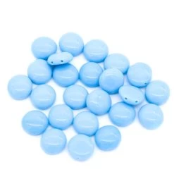 12CA162: Preciosa Czech Candy 2 Hole Light Blue 12mm - 25 Pieces Per Package