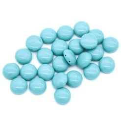 12CA185: Preciosa Czech Candy 2 Hole Turquoise 12mm - 25 Pieces Per Package
