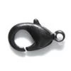 12FI644-MBR: Brass Clasp Lobster Claw Matte Black Plated 12x7mm - 4 Pieces Per Package -Handmade Beads Discount Store 12FI644 MBR thumbnail