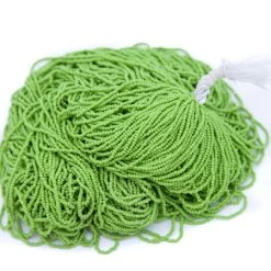 12SV100-40: Vintage Venetian Seed Bead Op Lime Green 12/0