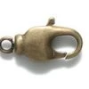 14FI647-ABR: Clasp Swivel Lobster 7x14mm Antique Brass Plated- - 3 Pieces -Handmade Beads Discount Store 14FI647 ABR thumbnail