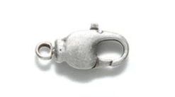 14FI647-ASR: Clasp Swivel Lobster 7x14mm Antique Silver Plated Brass - 3 Pieces