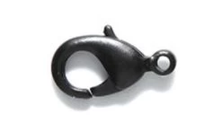 15FI644-MBR: Brass Trigger Clasp Lobster Claw Matte Black Plated Plated 15x9mm - 4 Clasps Per Package