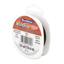 160TN109-125: Beadalon WildFire Ultra Beading Thread .004 Inch 9LB Test Black 125 Yards