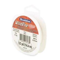 160TN312-125: Beadalon WildFire Ultra Beading Thread .004 Inch 9LB Test Frost 125 Yards