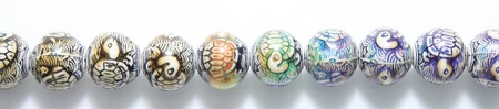 16MB199: Mirage Mood Bead Round Turtle Island 16mm - 1 Piece 3 16MB199: Mirage Mood Bead Round Turtle Island 16mm - 1 Piece