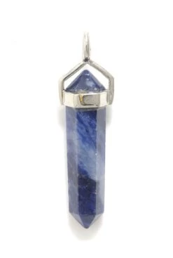 1ST424: Sodalite Pendant With Silver 40-45mm Average - 1 Piece