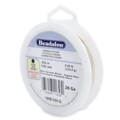 20CW812-GQ: Beadalon German Style Wire 20 Gauge Silver Plate .25 Pound Spool Approximately 78 Feet