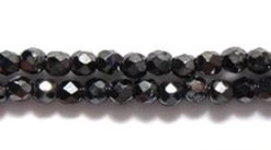 2FC309R: Czech Faceted Round Gunmetal 2mm - - 100 Piece Pack