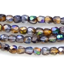 2FC505-YR: Preciosa Czech Faceted Round Bronze Vitrail #95300 True 2mm 100 Pieces