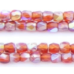 2FC544-BR: Czech Faceted Round Siam Burbon AB True 2mm - - 100 Piece Pack