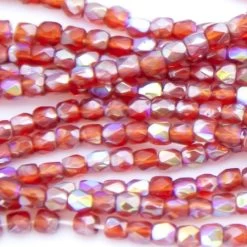 2FC544-B: Preciosa Czech Faceted Round Saim Burbon AB True 2mm 600 Pieces