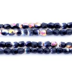 2FC856-BR: Czech Faceted Round Jet 1/2 Copper True 2mm - - 100 Piece Pack