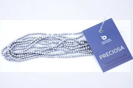 2FC915-ME: Preciosa Czech Faceted Round Silky Silver True 2mm 4 2FC915-ME: Preciosa Czech Faceted Round Silky Silver True 2mm - Image 2