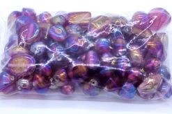 2VE593-ABR: India All Mixed Up Pink/Cranberry Family Aurora Borealis Finish - 200 Gram Pack -Handmade Beads Discount Store 2VE593 ABR PKG