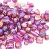2VE593-ABR: India All Mixed Up Pink/Cranberry Family Aurora Borealis Finish - 200 Gram Pack -Handmade Beads Discount Store 2VE593 ABR thumbnail