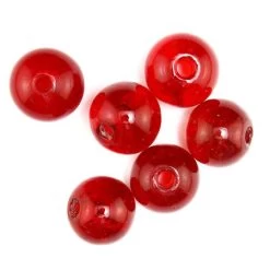 30IN242-RD: India Round Transparent Red 30mm - 15 Pieces