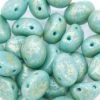 32CA185-GL: Preciosa Czech Candy Oval Two Hole Turquoise With Gold Splash 6x8mm - 25 Pieces Per Package -Handmade Beads Discount Store 32CA185 GL thumbnail