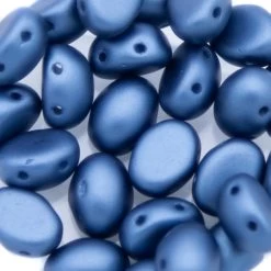 32CA668-P: Preciosa Czech Candy Oval Two Hole Petrol Pearl 6x8mm - 25 Pieces Per Package