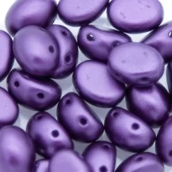 32CA699-P: Preciosa Czech Candy Oval Two Hole Purple Velvet Pearl 6x8mm - 25 Pieces Per Package