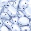 32CA915-ME: Preciosa Czech Candy Oval Two Hole Silky Silver 6x8mm - 25 Pieces Per Package -Handmade Beads Discount Store 32CA915 ME thumbnail