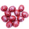 34CA141-SL: Preciosa Czech Candy Oval Two Hole Red With Silver Splash 10x12mm - 12 Pieces Per Package -Handmade Beads Discount Store 34CA141 SL thumbnail