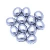 34CA915-ME: Preciosa Czech Candy Oval Two Hole Silky Silver 10x12mm - 12 Pieces Per Package