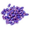 34IN376: Chevron Oval Blue/Red 15mm Avg 50Grams -Handmade Beads Discount Store 34IN376 thumbnail