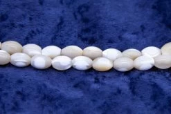 37MP653: Mother Of Pearl Natural Bead Oval 8x11mm 16" String -Handmade Beads Discount Store 37MP653 Beads ShellBeads