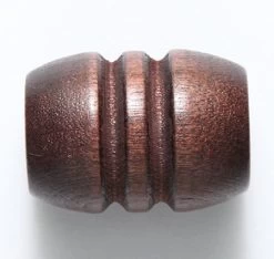 38NW158-G: Wood Oval Grooved Dark Brown 20x28mm - 25 Pieces