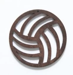 38WC831-58: Cut Wood Circle Trinity 38mm Dark Finish - 20 Pieces