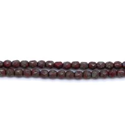 3FC144-52R: Czech Faceted Round Opaque Red W/Travertine 3mm - - 100 Piece Pack