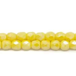 3FC322R:Czech Facet Rd Opaque Yellow Luster 3mm - - 100 Piece Pack