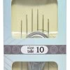 3FI281-10: Needle Sharp Gold Eye #10 With Threader 6 Piece - Package -Handmade Beads Discount Store 3FI281 10 ToolsandSupplies BeadingNeedles
