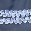 Rainbow Moonstone "AA" Micro Faceted Briollette Drop 6-8mm 64-75 Carat Average - 1 Strand: Rainbow Moonstone Micro Faceted Briollette Drop 6-8mm 64-75 Carat Average - 1 Strand -Handmade Beads Discount Store 42ST185 RBW1 thumbnail