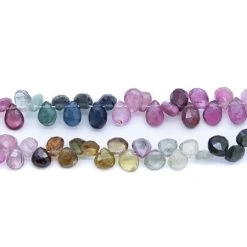 42ST492-F: Tourmaline Multi Shade Micro Faceted Drop 4-5mm Average - 1 Strand