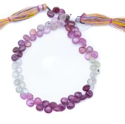 42ST624-PS: Sapphire Pink & White Shaded Smooth Drops 5-6.5mm 80-112 Carat Average - 1 Strand