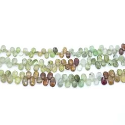43ST418-GSF3: Green Grosssular Garnet Shaded Drop 5-6.5x9-12mm Average - 147 Carat 10 Inch Strand