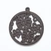 48WC804-58R: Cut Wood Circle With Flower Loop 48mm Dark Finish - 3 Pieces 2 48WC804-58R: Cut Wood Circle With Flower Loop 48mm Dark Finish - 3 Pieces -Handmade Beads Discount Store 48WC804 58R PendantsandCharms WoodPendants