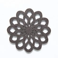 48WC810-58R: Cut Wood Flower 48mm Dark Finish - 3 Pieces
