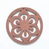 48WC811-56R: Cut Wood Circle Flower 48mm Brown Finish - 3 Pieces -Handmade Beads Discount Store 48WC811 56R PendantsandCharms WoodPendants