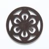 48WC811-58R: Cut Wood Circle Flower 48mm Dark Finish - 3 Pieces -Handmade Beads Discount Store 48WC811 58R PendantsandCharms WoodPendants