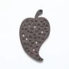 48WC816-58R: Cut Wood Leaf With Dots 48mm Dark Finish - 3 Pieces 1 48WC816-58R: Cut Wood Leaf With Dots 48mm Dark Finish - 3 Pieces -Handmade Beads Discount Store 48WC816 58R PendantsandCharms WoodPendants