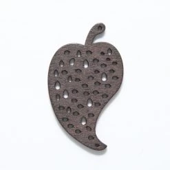 48WC816-58R: Cut Wood Leaf With Dots 48mm Dark Finish - 3 Pieces