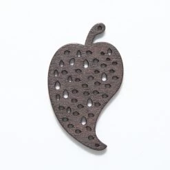 48WC816-58: Cut Wood Leaf With Dots 48mm Dark Finish - 20 Pieces